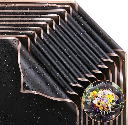 Vista 8 de FUSHENMU 20 hojas de papel de regalo de flores, ramo de flores, impermeable, suministros de ramo de papel para manualidades, envoltura de flores