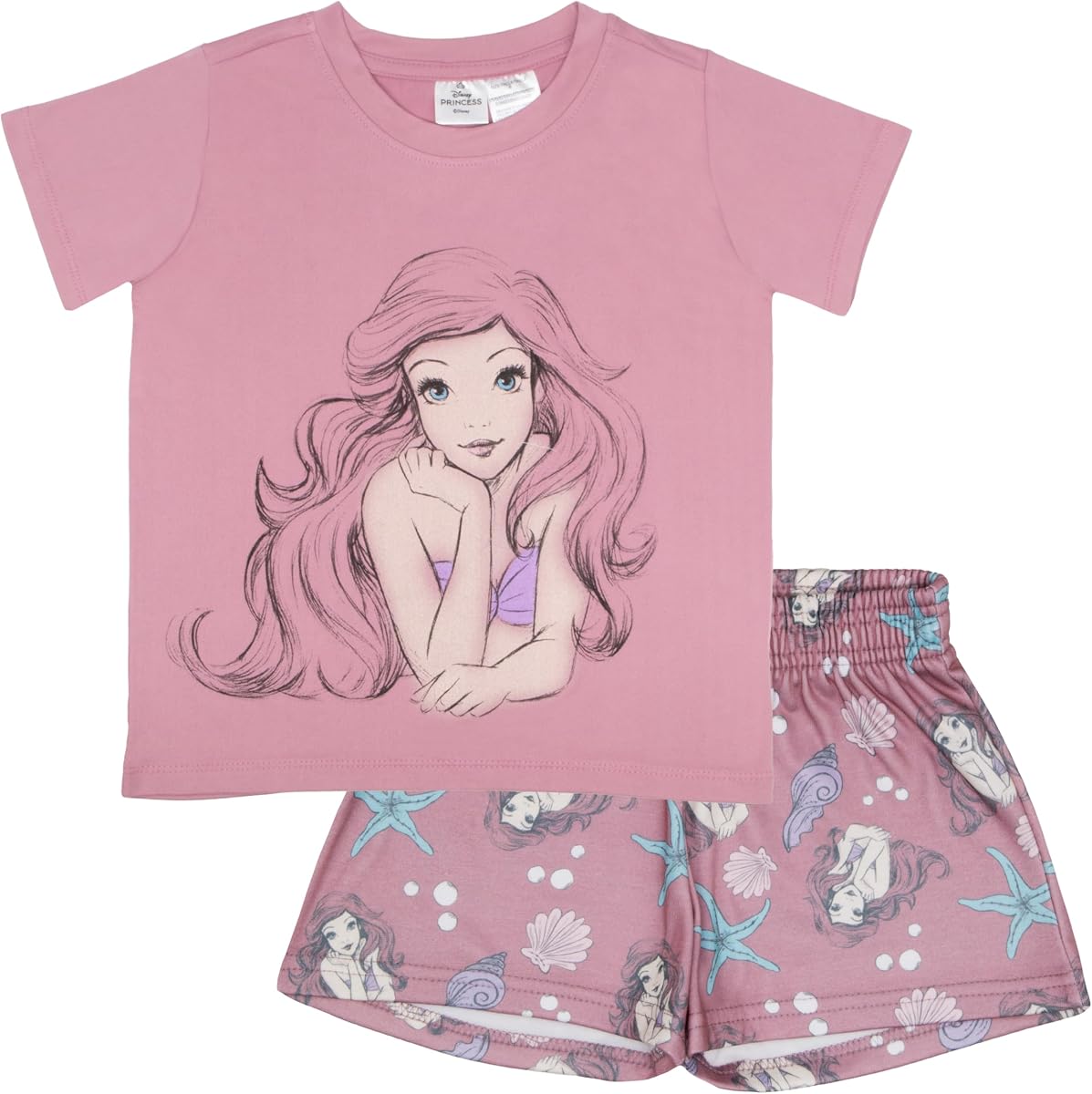 Disney Princess, Lilo & Stitch, Minnie Mouse Girls Boxy T-Shirt and Short Sets - Lightweight Summer Outfits for Kids