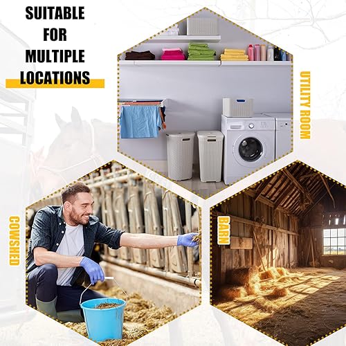 Miniatura 7 de Zonon Comedero de heno de pared para caballos con 24 galones, gran capacidad, 31.5 x 15.5 x 22.5 pulgadas, montado en la pared, soporte de heno de