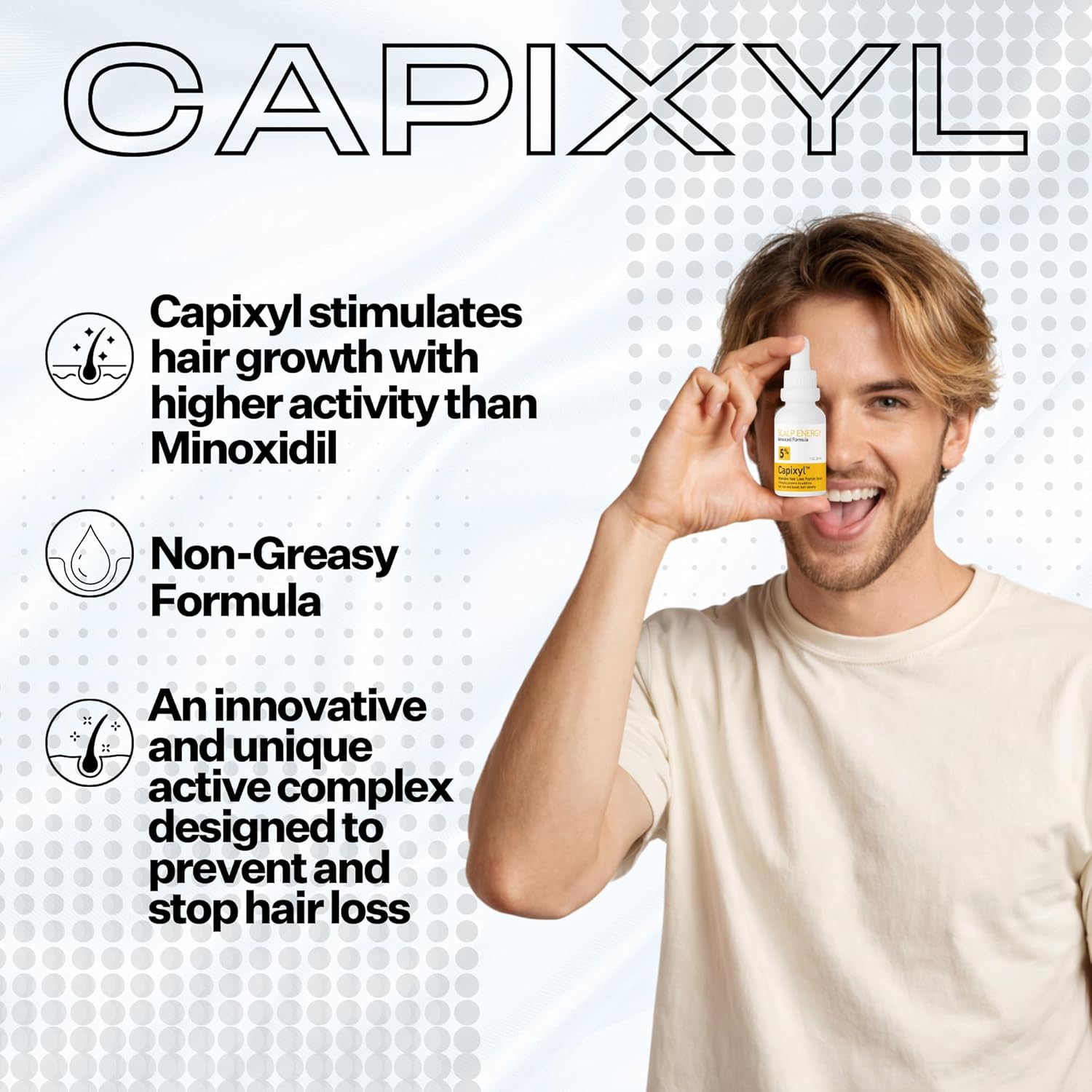 Peptide Vegan 5% Hair Growth Serum With Capixyl - Hair Growth Products for Men & Women Helps Reduce Hair Loss, Strengthen & Thicken Vegan Hair Serum for Thinning Hair - Image 6
