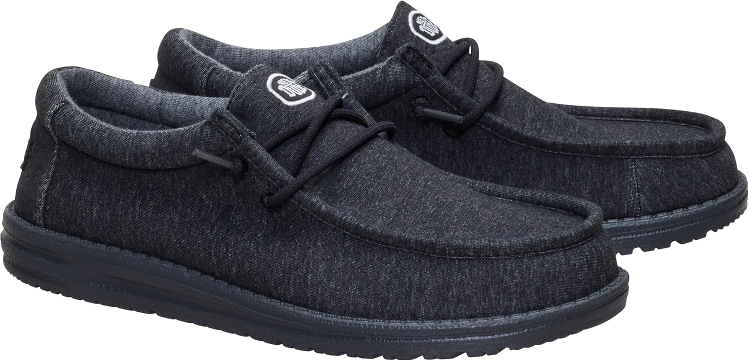 HEYDUDE Wally Stretch Jersey Wide Black Size 13, Men's Shoes, Slip on Loafers, Comfortable & Light-Weight - Image 2