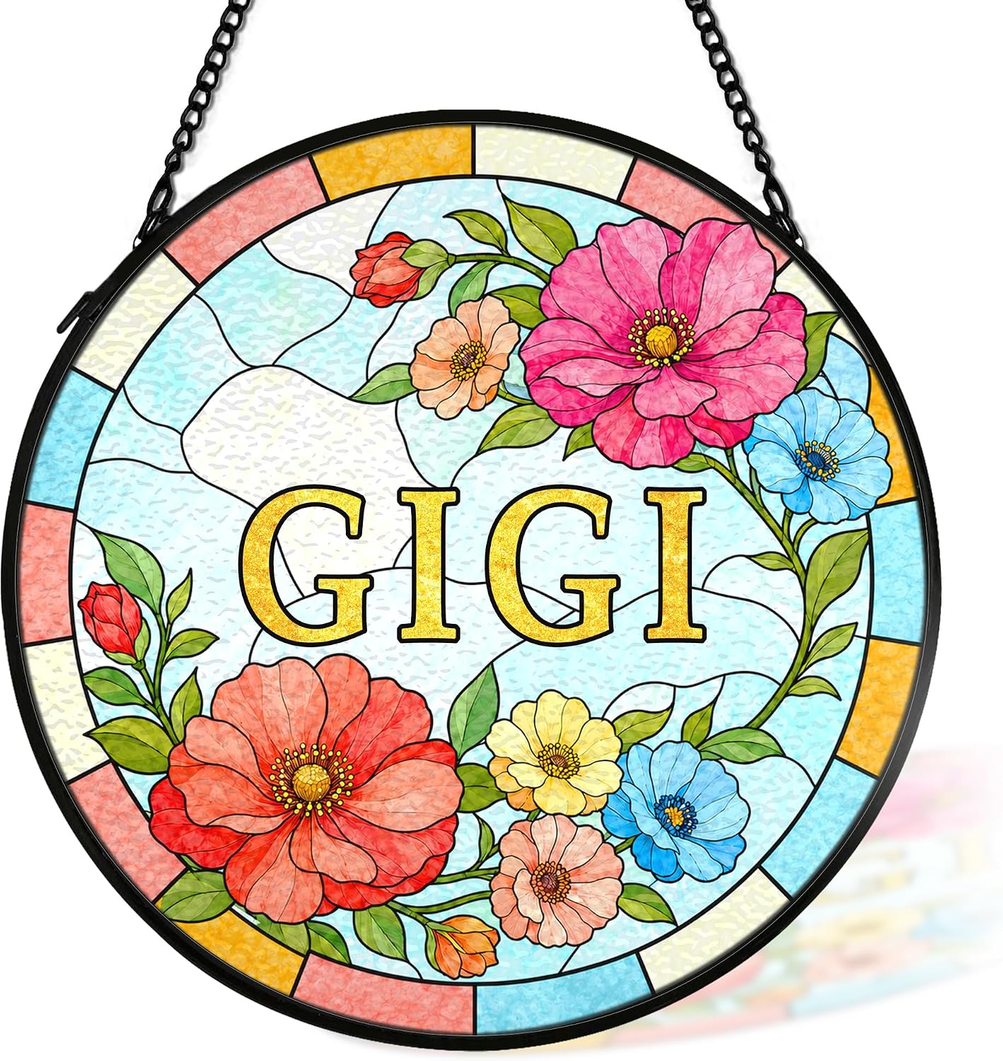 Gigi Grandma Gifts Stained Glass Suncatcher Window Hanging Decor