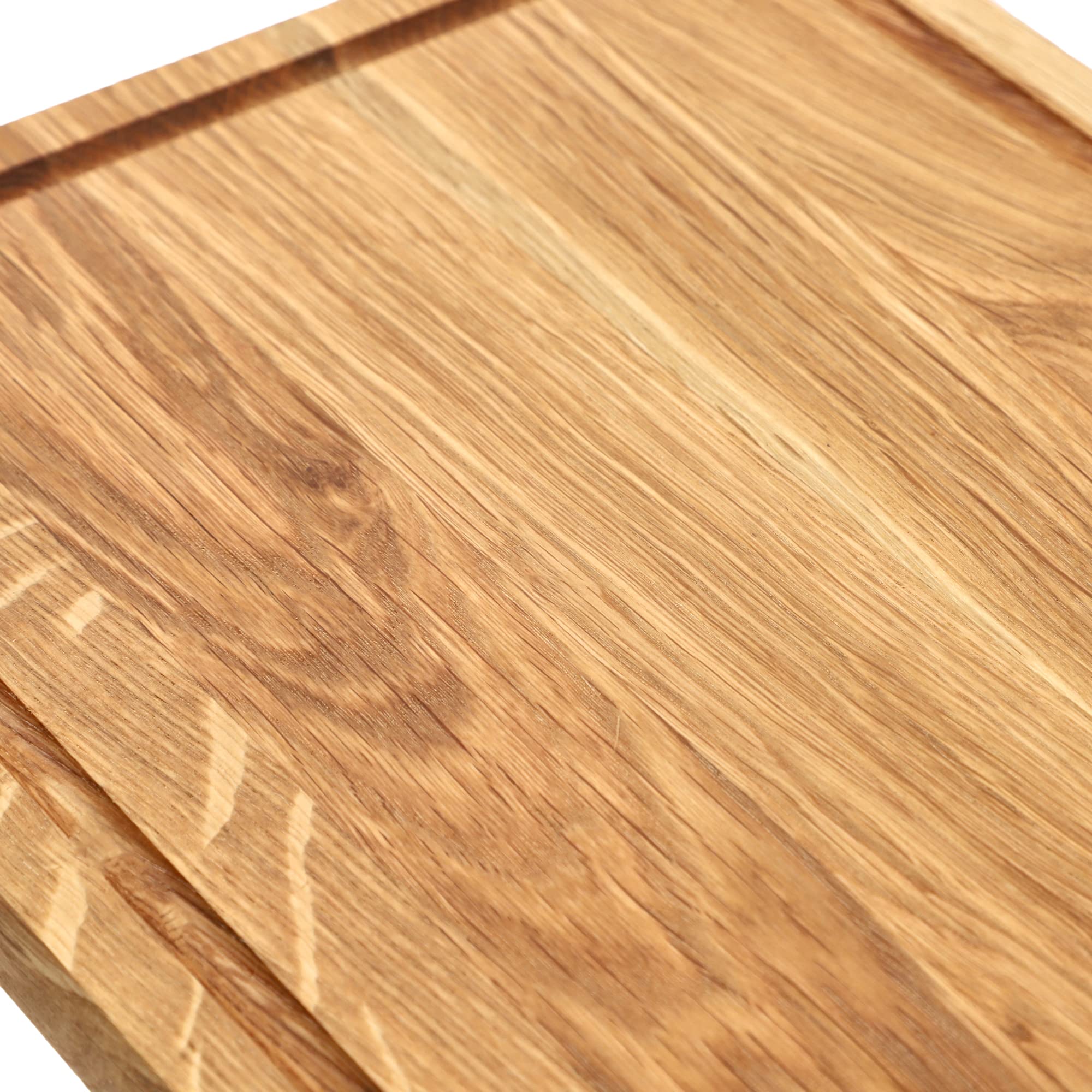 KADAX Oak Rectangular Chopping Board, 5 Different Sizes, Wooden Board with Juice Groove, Cheese Serving Board, Breakfast Board (30 x 45 cm)