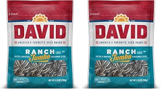 DAVID SEEDS Roasted and Salted Ranch Jumbo Sunflower Seeds, 5.25 oz (Pack of 2)