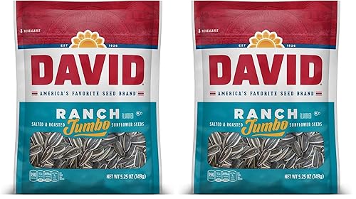 DAVID SEEDS Roasted and Salted Ranch Jumbo Sunflower Seeds, 5.25
