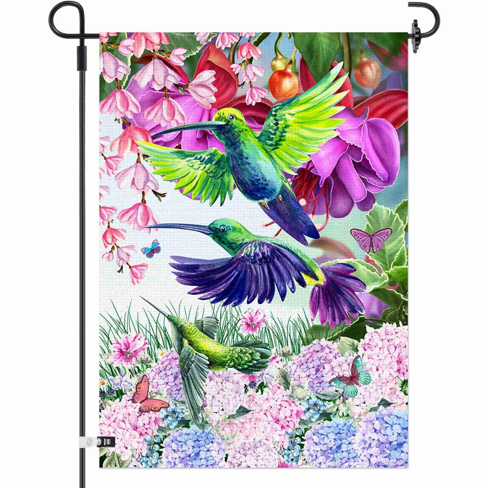 AOKDEER Earth Tree Burlap Decorative Garden Flag, Vertical Yard Outdoor Indoor Decorations, Peace Sign Outside Decor for Home Lawn Farmhouse Yard Flag, Hippie Tree of Life Garden Flags for Backyard