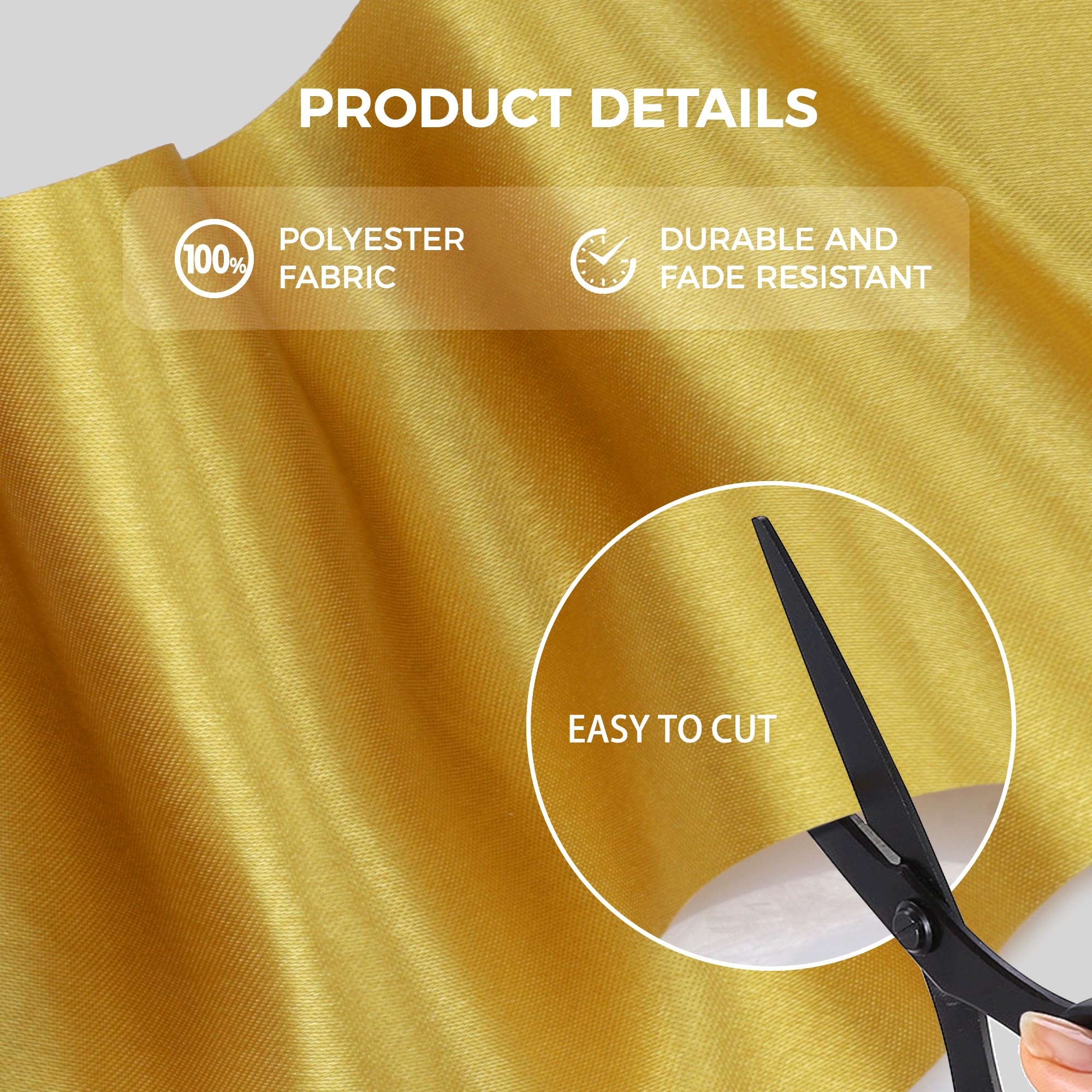 Kryvus Gold Satin Ribbon, 100mm x 10M Wide Gold Ribbon, Solid Large Ribbons for Cutting Ceremony Grand Opening - Image 3