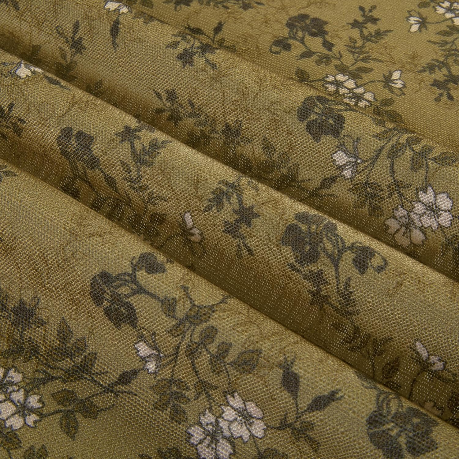 TWOPAGES Pinch Pleat Cafe Curtains 18 Inch Long Floral Half Window Curtains for Bathroom (Copper, 26W x 18L Inches, Set of 2)