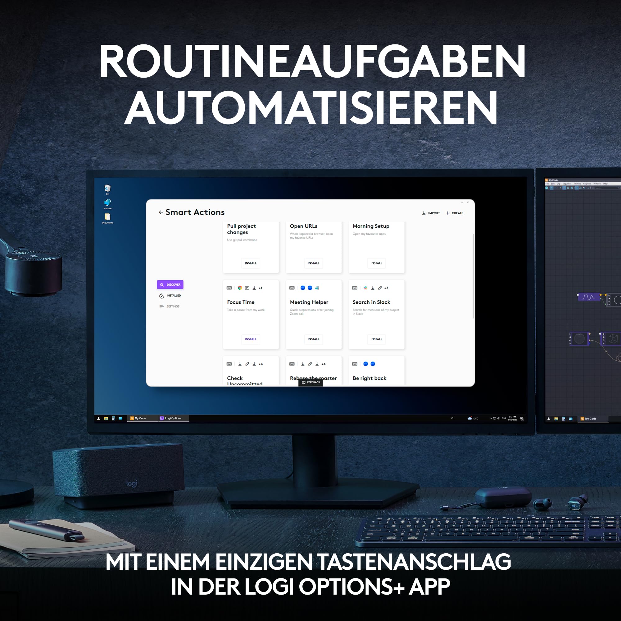 Logitech MX Keys S Combo Kabellose Tastatur und Maus mit Handablage, Beleuchtung, Bluetooth, Deutsches QWERTZ-Layout, Graphit