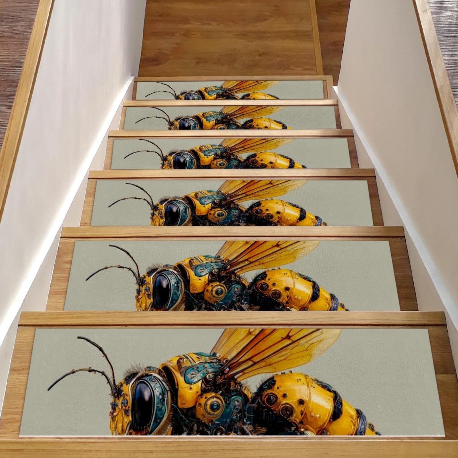 Tapis d'escalier antidérapant pour éviter les chutes sur le bois Bee