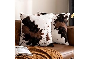 Woaboy Cow Pattern Throw Pillows, Soft Cow Skin Look Fluffy Plush Pillow...