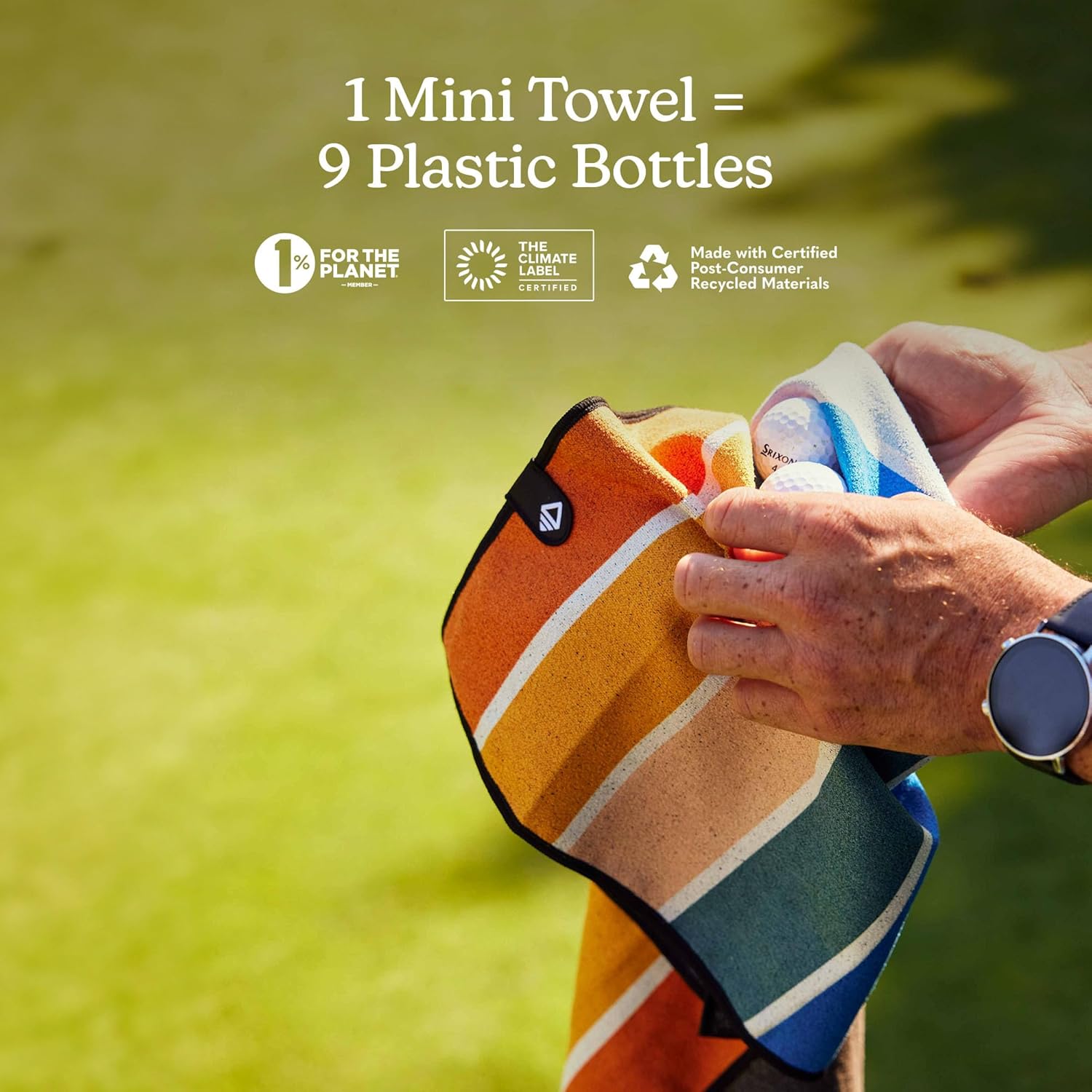 Nomadix Mini Towel - Perfect for Beach, Pool, Travel, Camping, Yoga - Made with Recycled Materials - Super Absorbent - Sand Resistant - Stripes Retro - 16x40 - Image 6