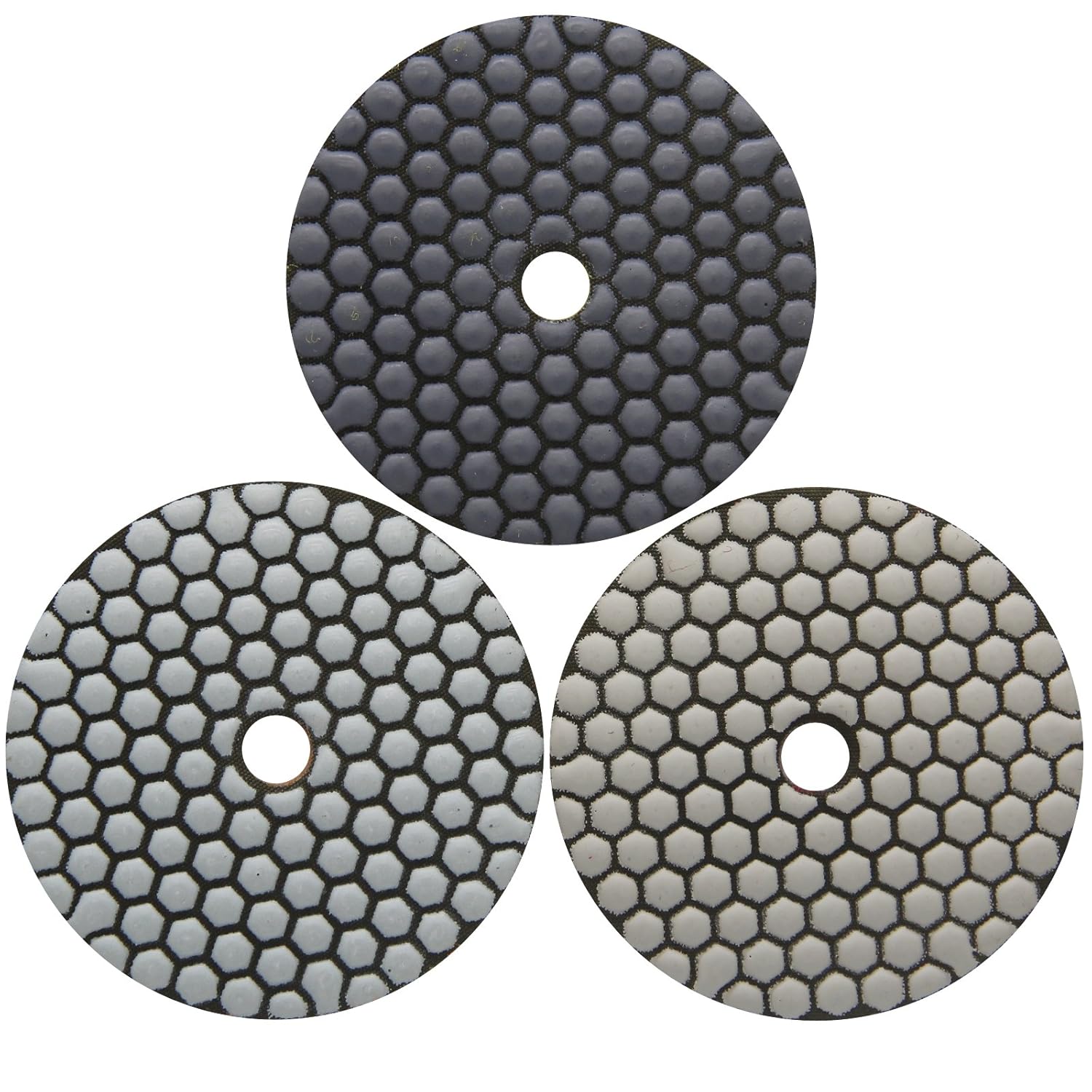 Easy Light 4 Inch 3-Step Flexible Dry Diamond Polishing Pads for Granite Marble 3 Pcs/lot