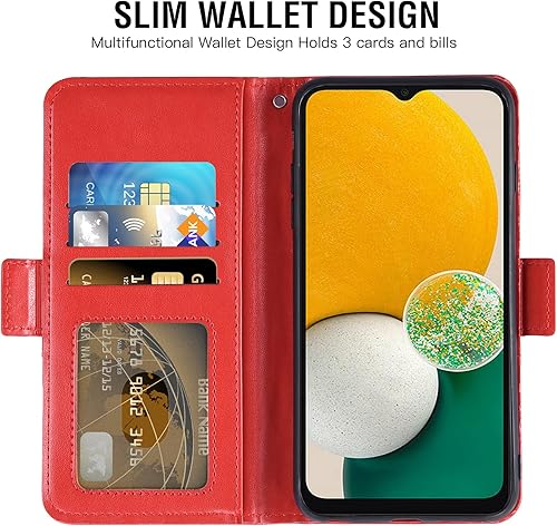 Miniatura 3 de Asuwish Compatible con Samsung Galaxy A13 5G - Funda tipo cartera y protector de pantalla de vidrio templado, soporte para tarjeta de crédito,