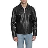mens Levi's Men's Faux Leather Modern Trucker Jacket