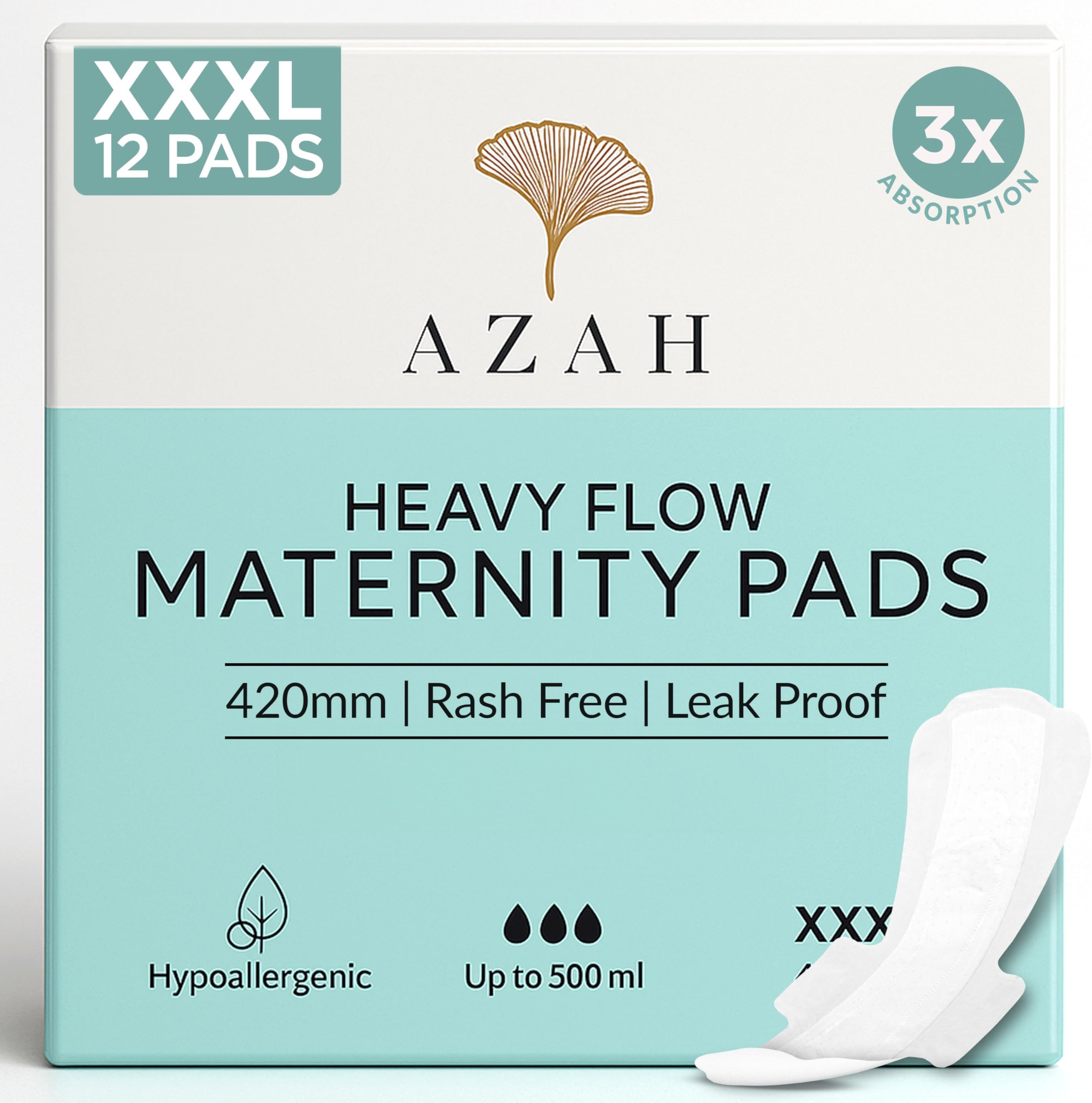 Maternity Pads after Delivery [Pack of 12] | XXXL Sanitary Napkins for Women after Delivery | Leak Proof Sanitary Pads for Women | For Postpartum Flow, Urine Incontinence, Ultra Heavy Flow