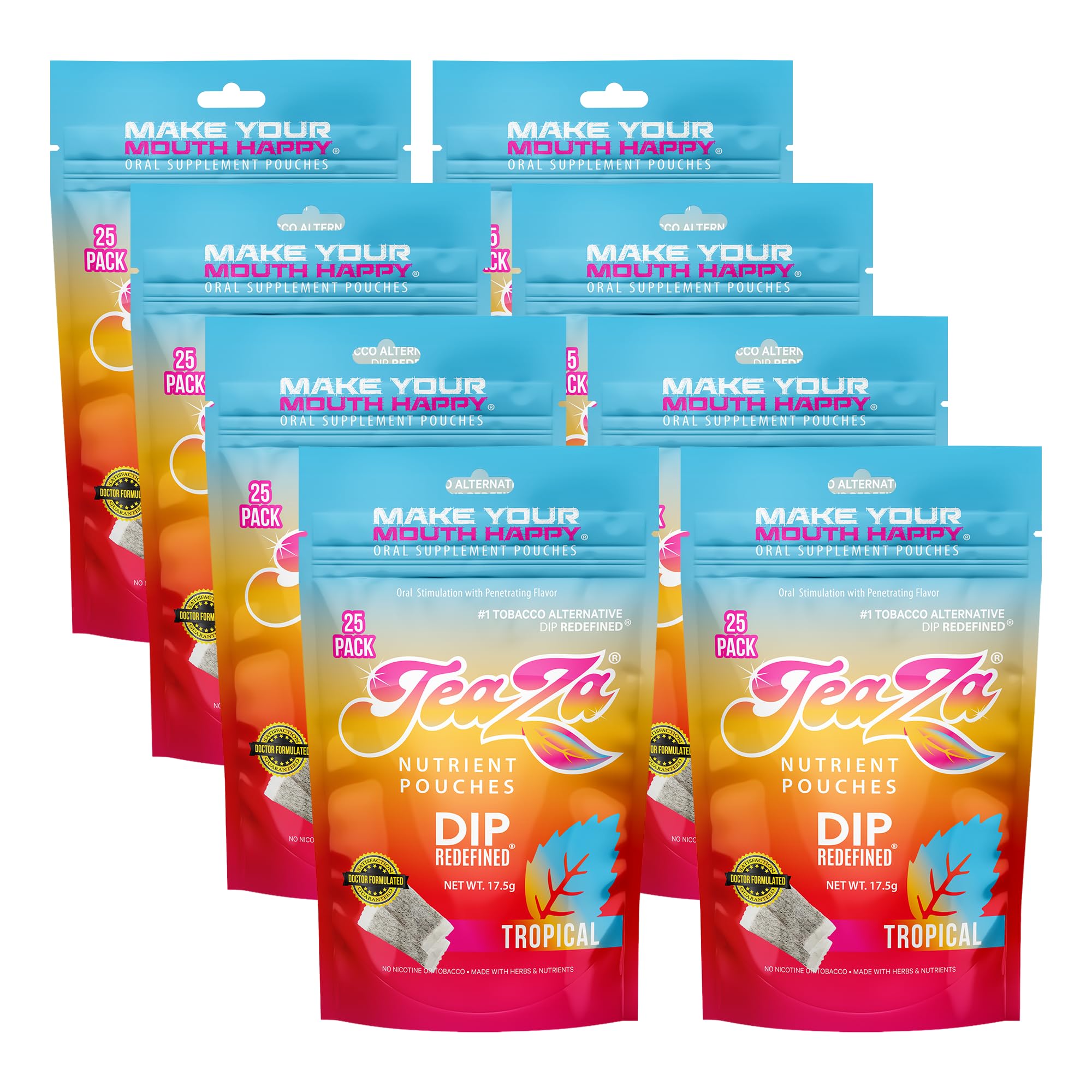 Amazon.com: Teaza Herbal Energy Pouches Chewing Tobacco Alternative  Nicotine Free Dip, Alternative Snuff & Healthy Dip, Tropical Flavor (8  Pack) Mouthwatering Tropical Fruits Pineapple Mango Citrus : Health &  Household