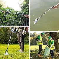 Vista 8 de Herramienta de Alcance de 32", Paquete de 2 Herramientas de Recogida Plegables con Agarrador de Alcance con Mandíbula Giratoria de 360° e Imán