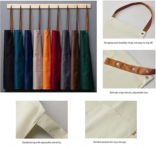 Miniatura 7 de Oucouvip Delantal personalizado personalizado para mujereshombres, delantales de cocina ajustables para estilistas de peluquería, delantales