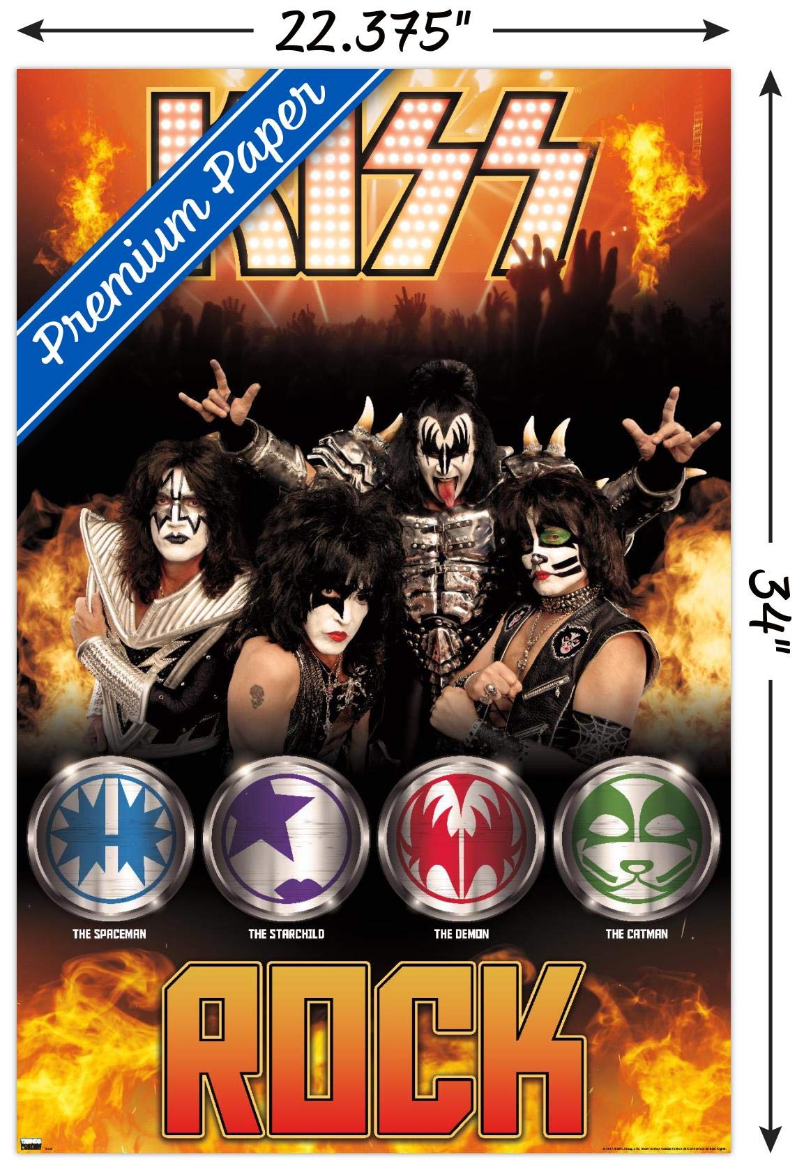 Amazon.com: Trends International Kiss - Rock Wall Poster, 22.375