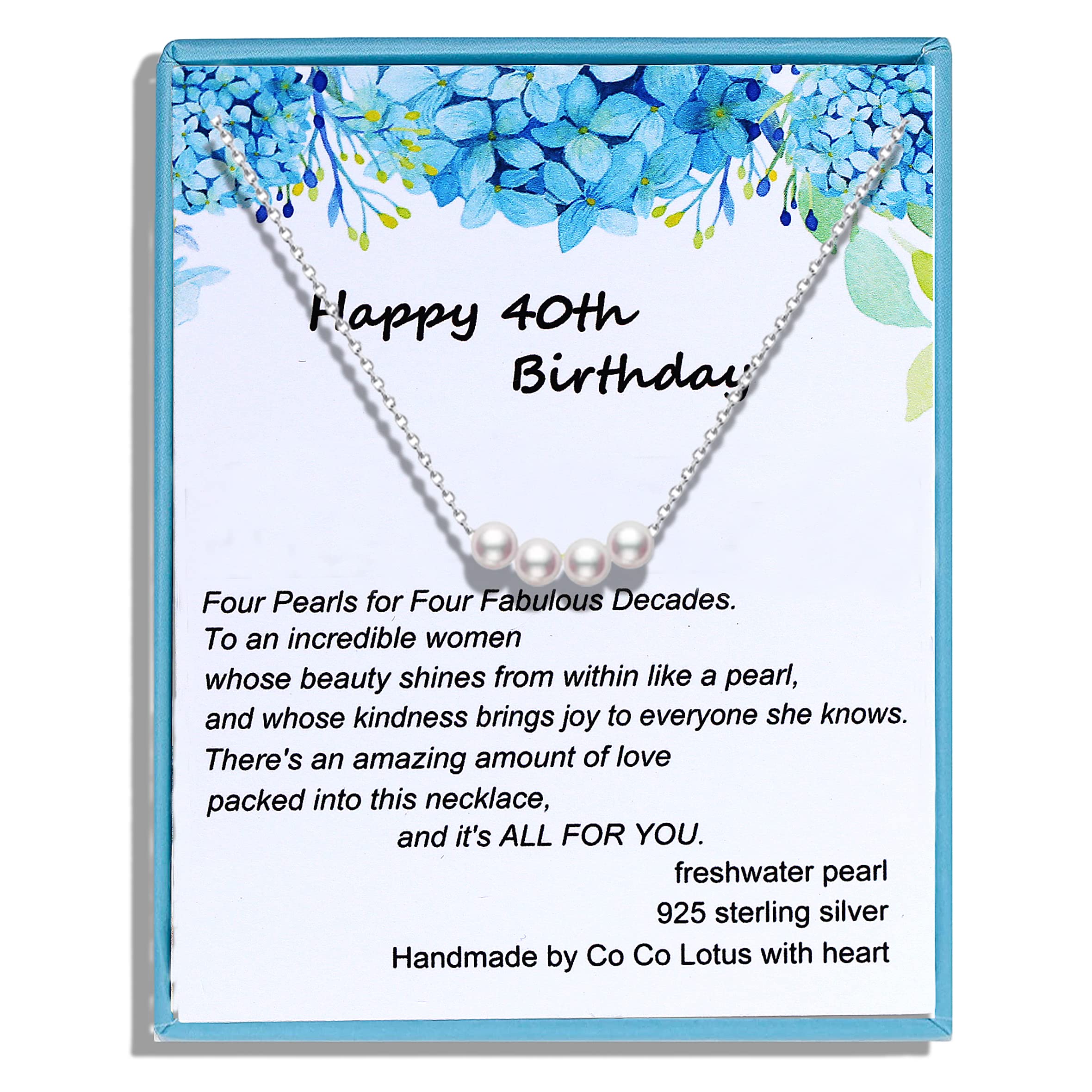 40th Birthday Gifts Women, Simple White Pearl Necklace Crafted with 6mm Freshwater Cultured Pearl and Sterling Silver Adjustable Cable Chain, Gifts