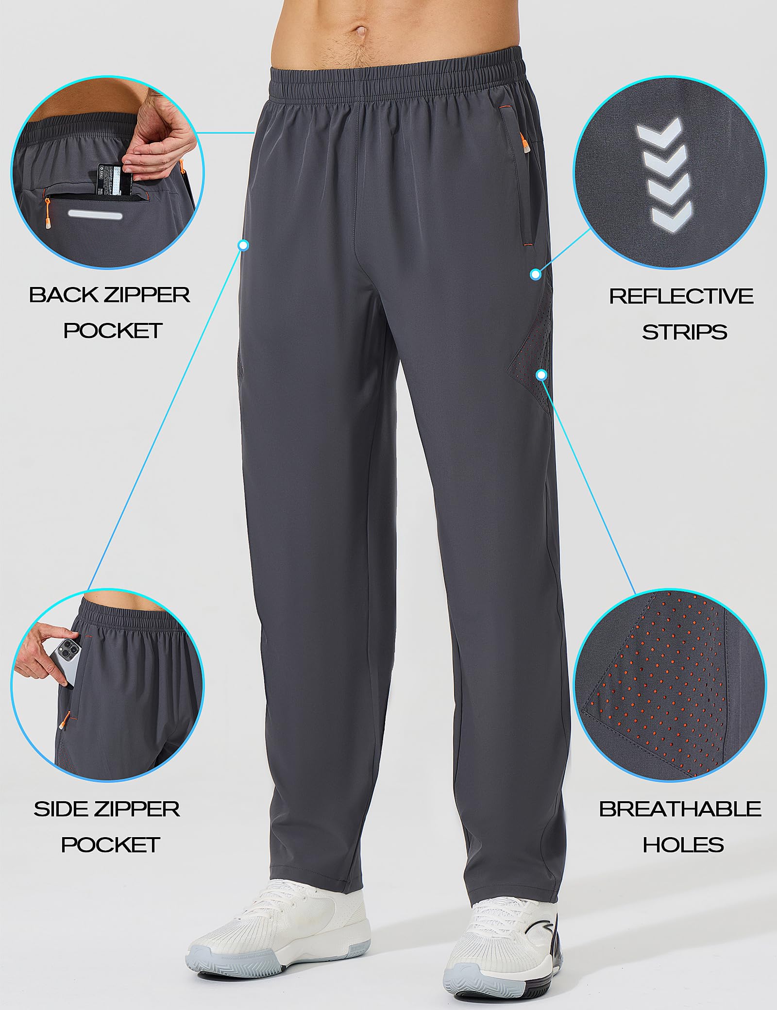 Cimic Pantalones Deportivos para Hombre Pantalón Cintura elástica Cordón Bolsillos con Cremallera