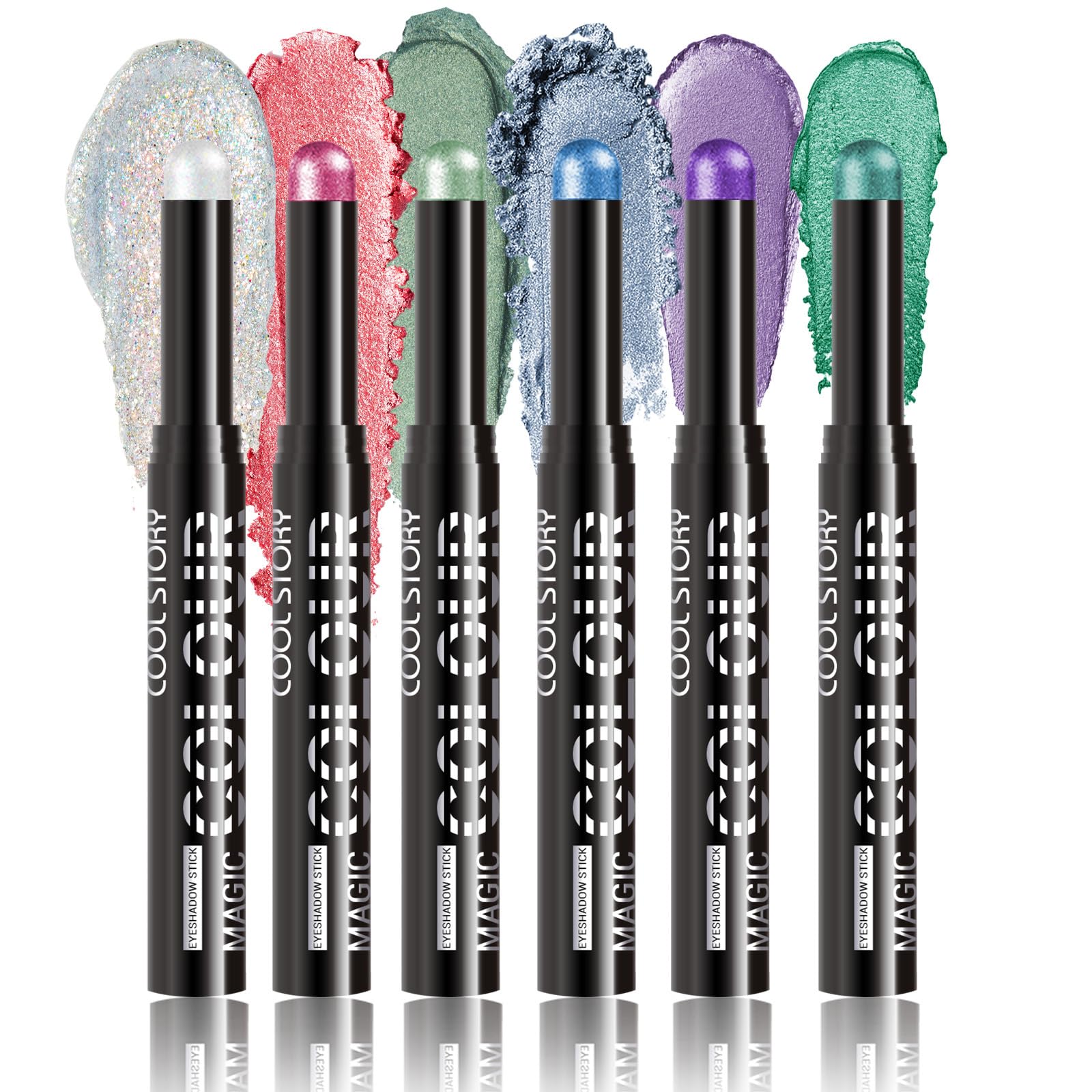 6PCS Eyeshadow Stick Set, Shimmer Cream Eyeshadow Pencil Crayon