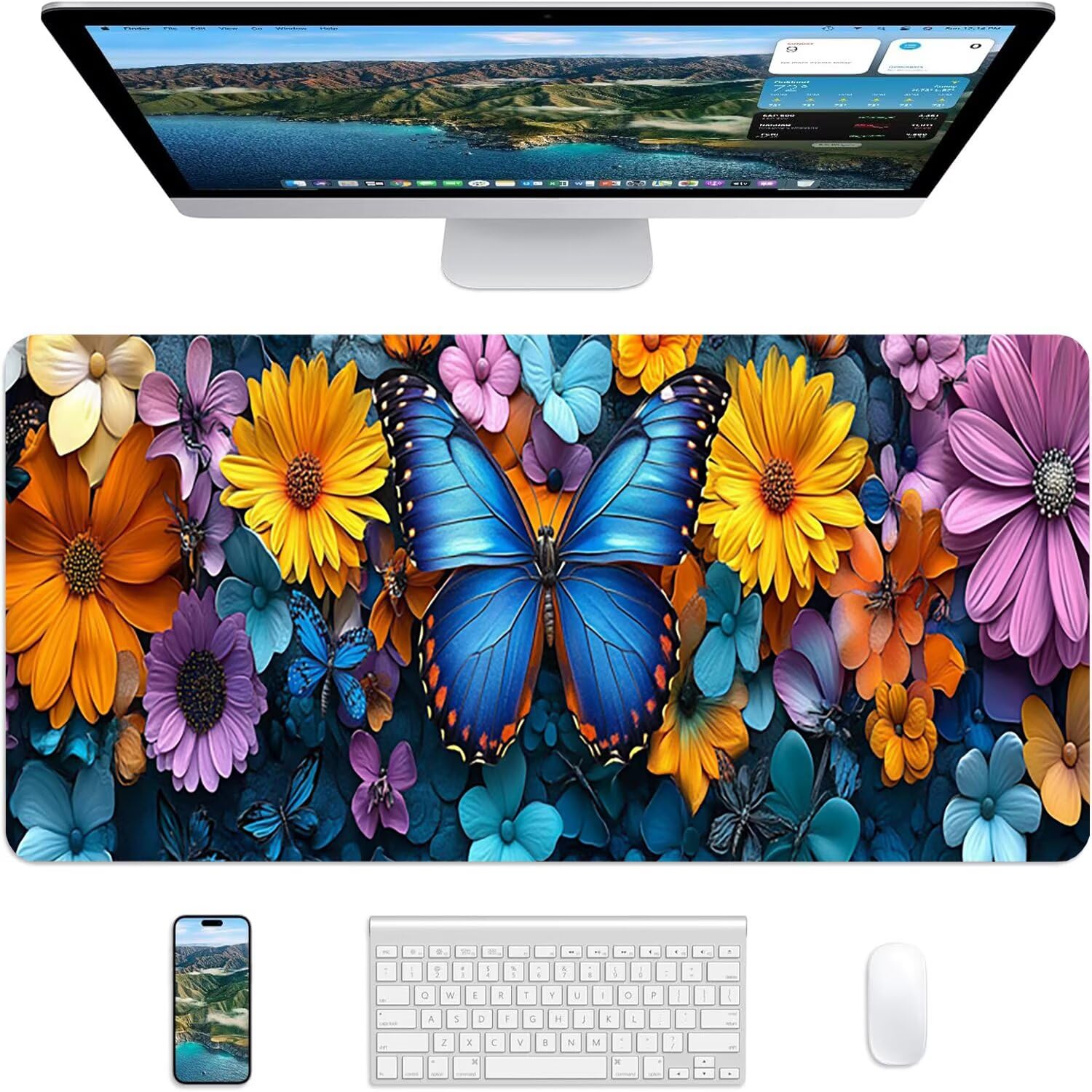 Podkładka pod mysz Lejnlnng XXL - 120x60cm - Podkładka pod mysz dla dużych graczy, fabryczna XL antypoślizgowa gumowa mata na biurko, wodoodporna podkładka pod mysz o wysokiej precyzji i prędkości