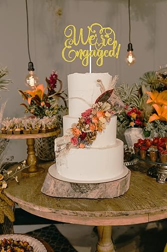 Miniatura 6 de Decoración para tartas con texto en inglés "We're Engaged", decoración de despedida de soltera, decoración para tartas de compromiso, suministros de