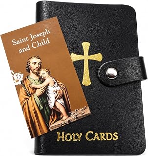 Holy Card Holder Booklet 20 Sleeves Protects Saint Joseph Card USA Made