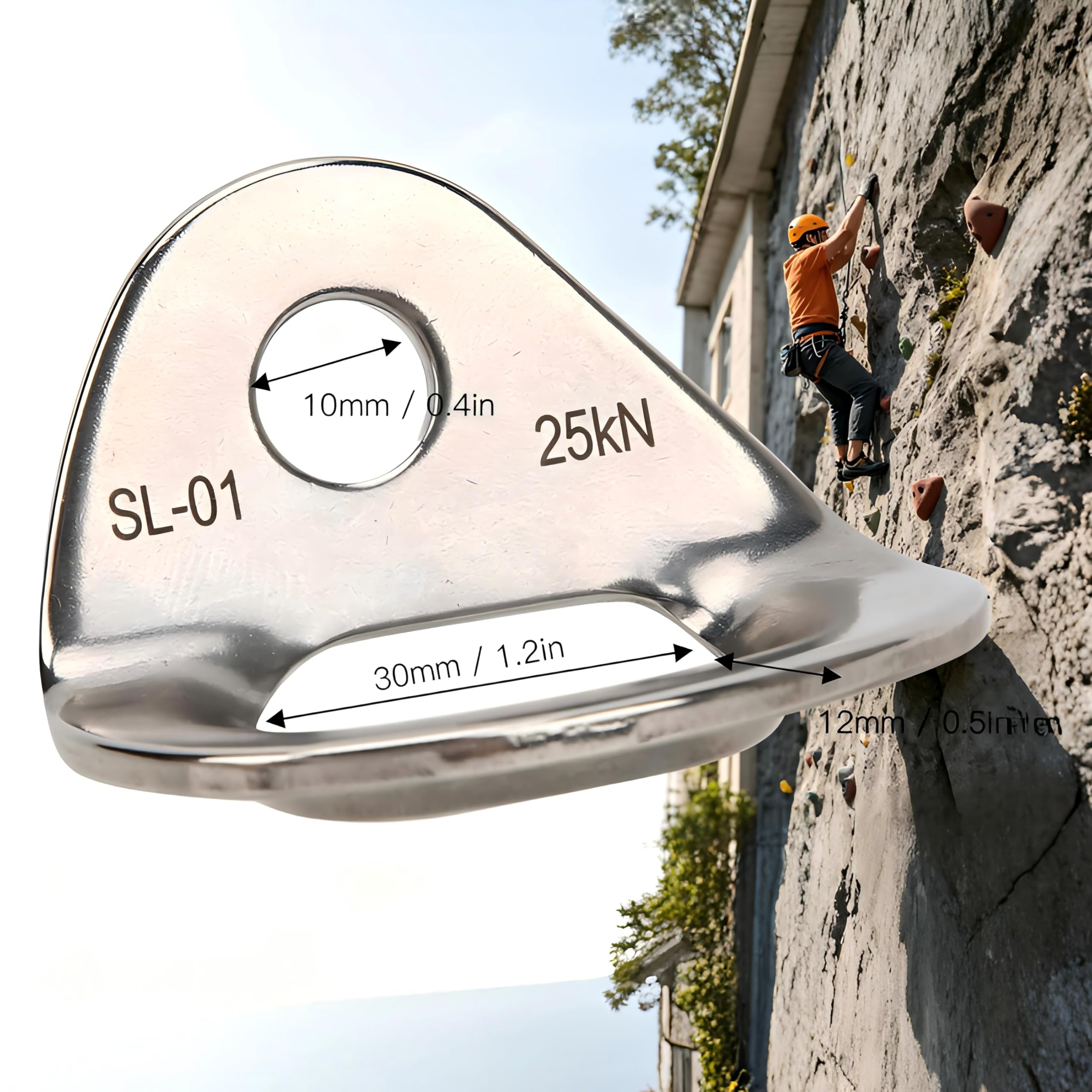 Colgador de Escalada 25 KN Perno de Anclaje de Acero Inoxidable 4 Piezas