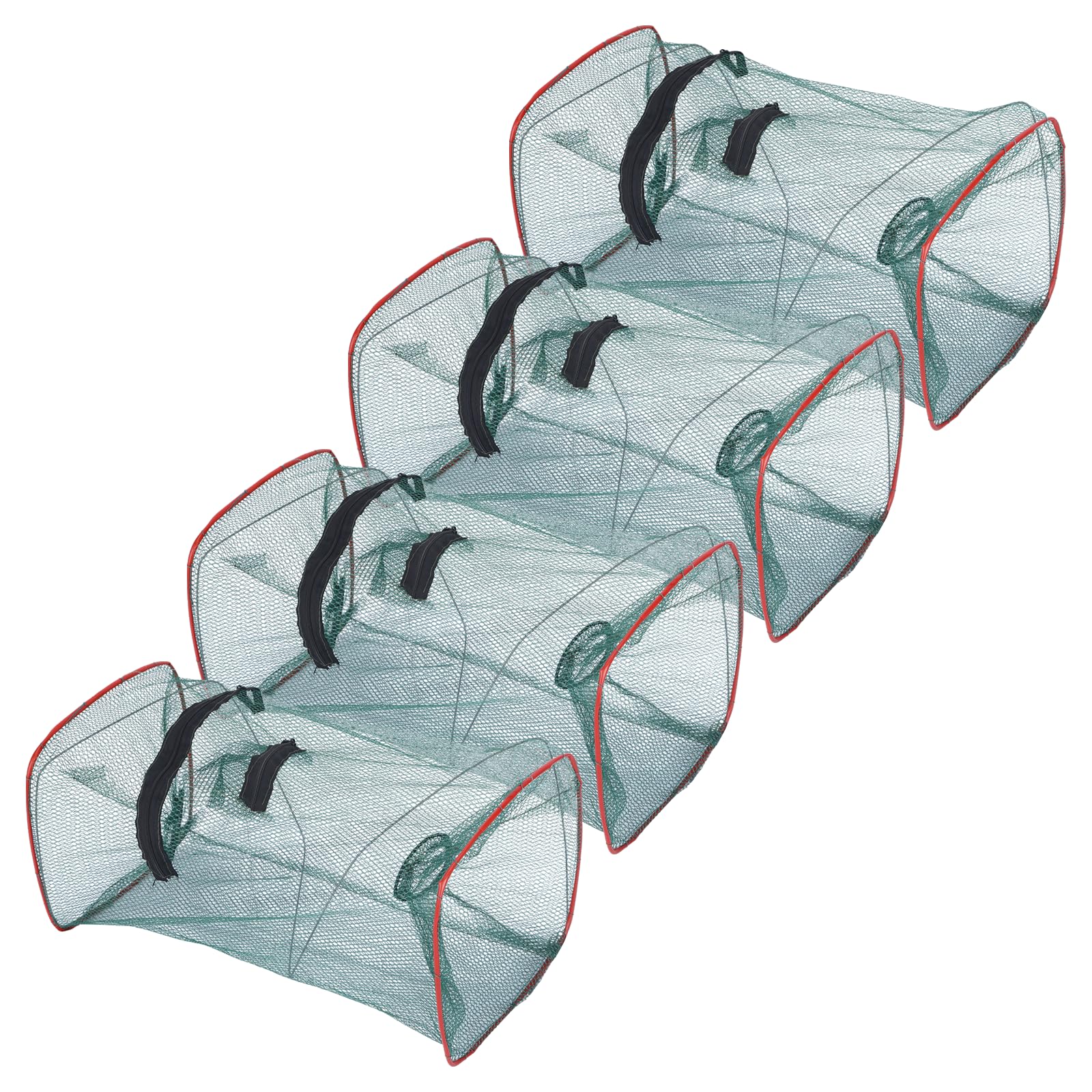 Lot de 4 filets à poissons, réussite à appât, pliable, pour filet de lancer pour la pêche, cage à crevettes simple et cage de pêche (46 x 22 x 22 cm)