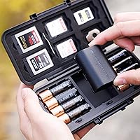 Vista 9 de JJC Estuche de almacenamiento multifunción para batería de cámara, tarjeta de memoria para 6 tarjetas SD, 6 tarjetas CFexpress tipo BXQD, 5 tarjetas