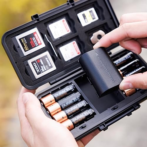 Miniatura 6 de JJC Funda para batería de cámara y tarjeta SD para 3 baterías de cámara, 6 tarjetas SD, 5 tarjetas CFexpress tipo A, 6 tarjetas CFexpress tipo B o