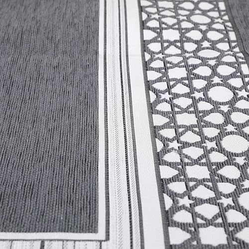 Miniatura 5 de Alfombra de oración musulmana y cuentas de oración con caja de regalo cilíndrica de diseño elegante, juego de regalo islámico de Eid Ramadán, tapete