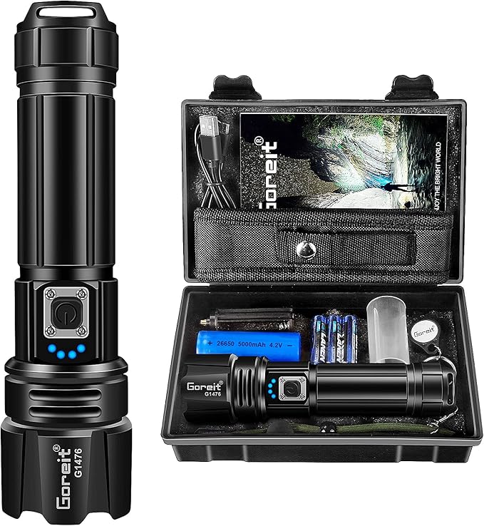 Flashlight Rechargeable Goreit Flashlights Waterproof Image