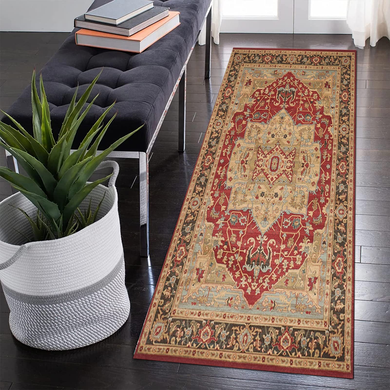 Runner per tappeti da esterno per interni per corridoio, 100 cm/1,5 m/2 m/2,5 m/300 cm/350 cm/4 m/4,5 m/5 m/6 m di lunghezza per tappetino antiscivolo per ingresso corridoio corridoio ( Size : 140*350