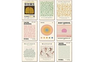 RETRART Yayoi Kusama Posters: 9 Piece Vintage Wall Art