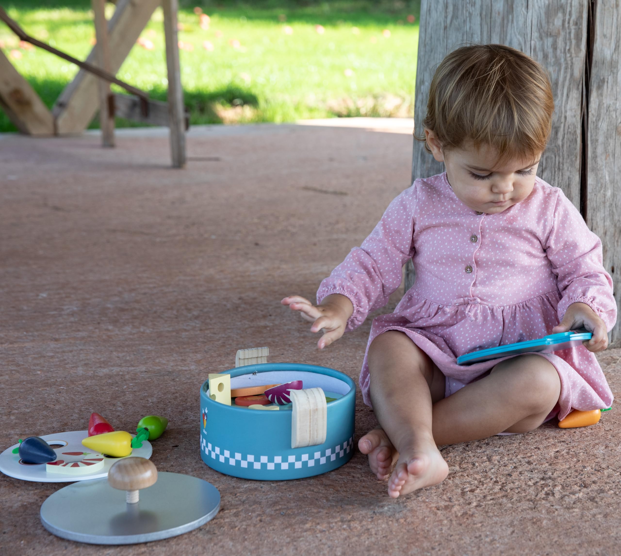 Popotte Minus Cuisine et Éveil Jouet en Bois Bébé Dès 18 Mois Jeu Éducatif | Ustensiles miniatures inclus | stimule imagination et imitation | adapté aux petites mains | idée cadeau naissance originale