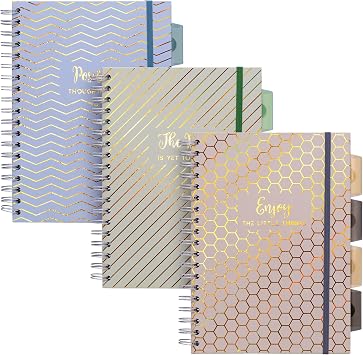 Pukka Pad Haze B5 Notebook Pack of 3 Wirebound Notebooks with 5 Repositionable Dividers with Storage Pockets and Tabs for Organisation and Personalisation 200 Pages, 100 Sheets of 80GSM Paper