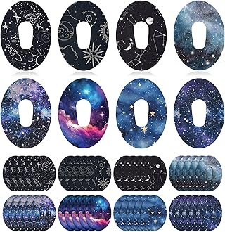 32 Pack Oval Adhesive Patches Compatible with Dexcom G6, CGM Patches, Galaxy Adhesive Tape Stickers, Sensor Covers Waterproof Sweat Proof Flexible Breathable Pre-Cut, Long Lasting