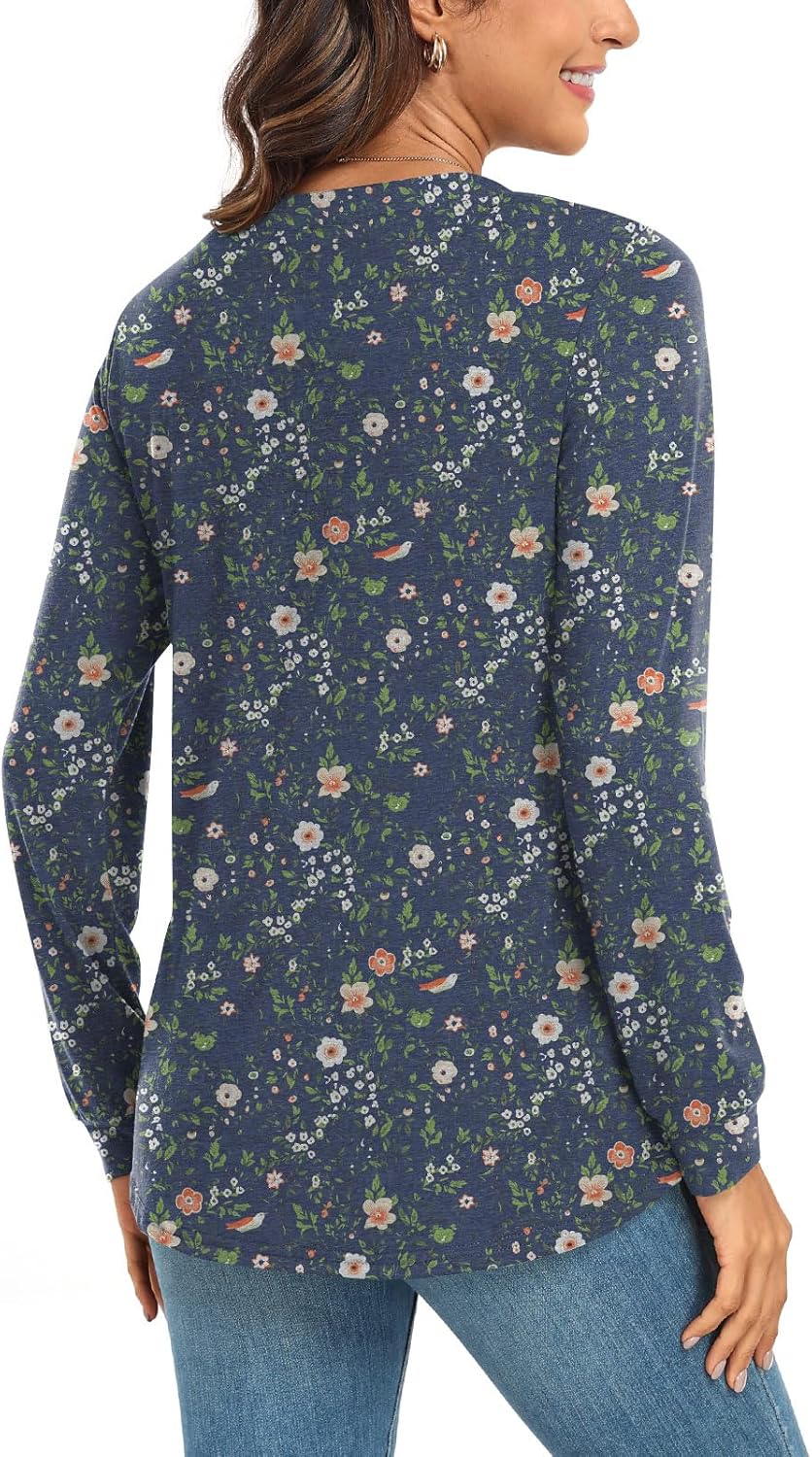 Anyally Women Fall Long Sleeve Tunic Tops Plus Size Dressy Casual Blouses Pleated Shirts for Leggings - Image 4