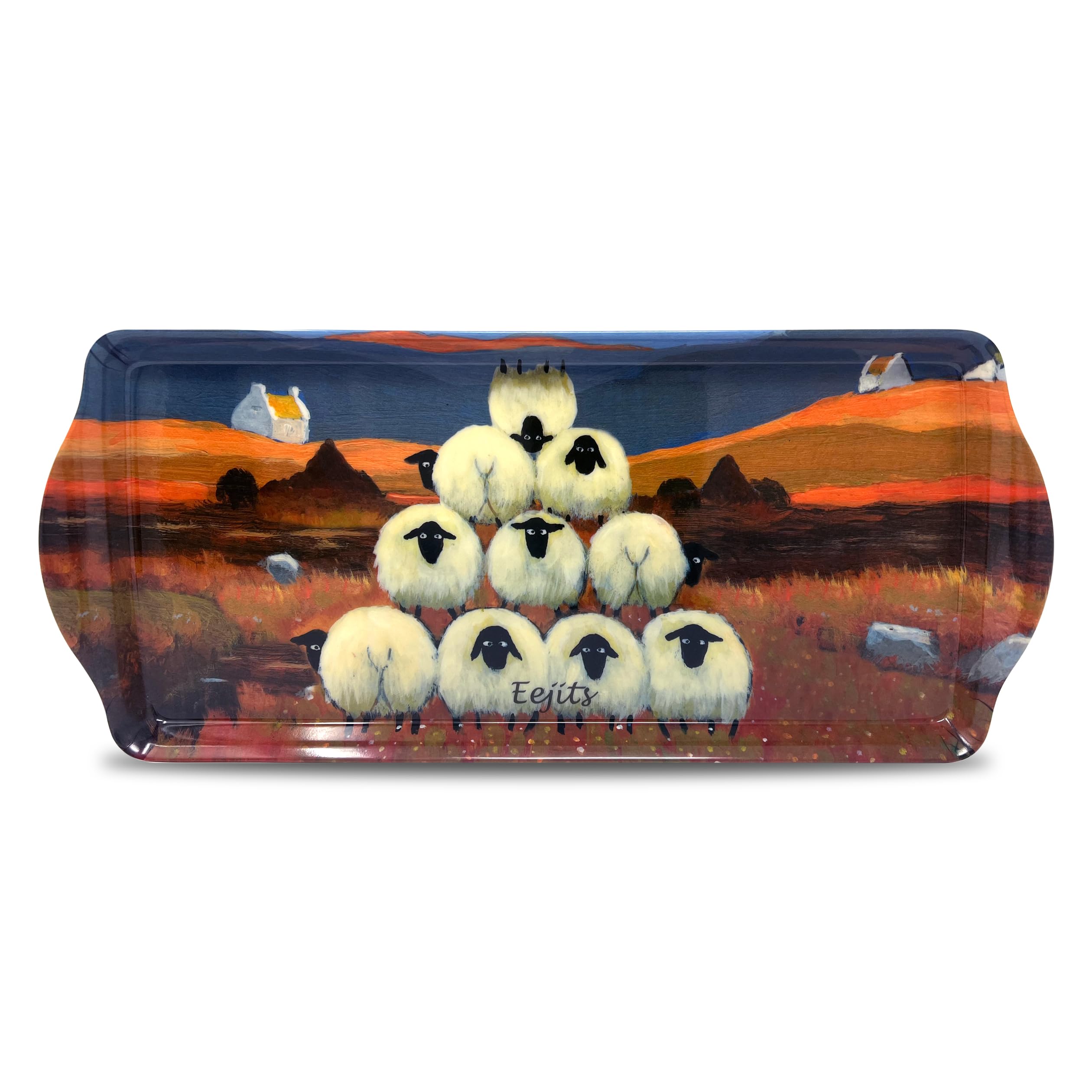 Thomas Joseph Multicolor Medium Serving Tray By - Eejits - Funny Sheep Gift