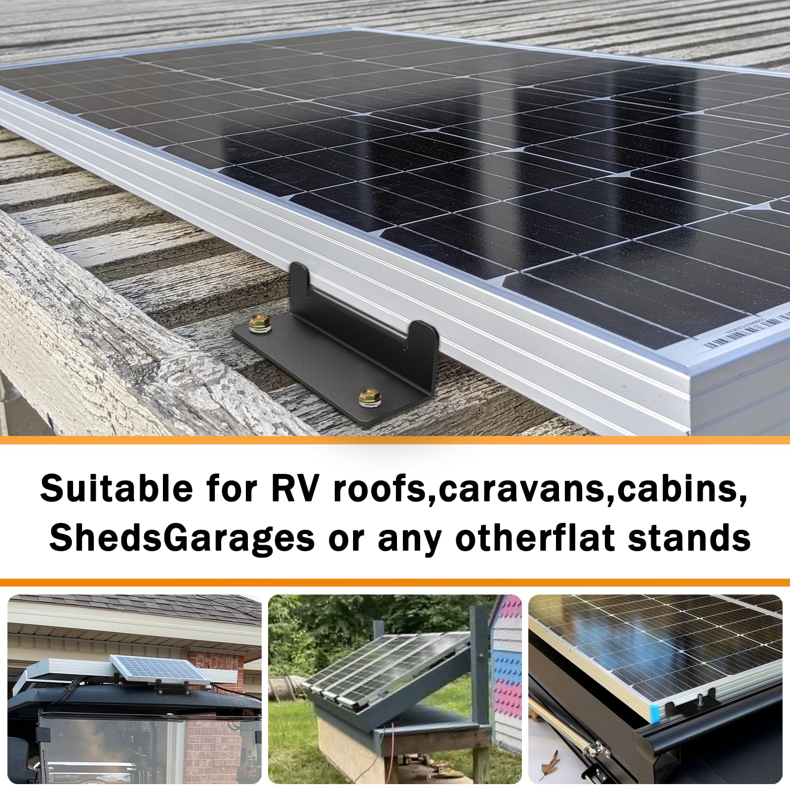 4pcs Solar Panel Z Bracket Mounting Flat Roof Yacht RV Mount - Main Image