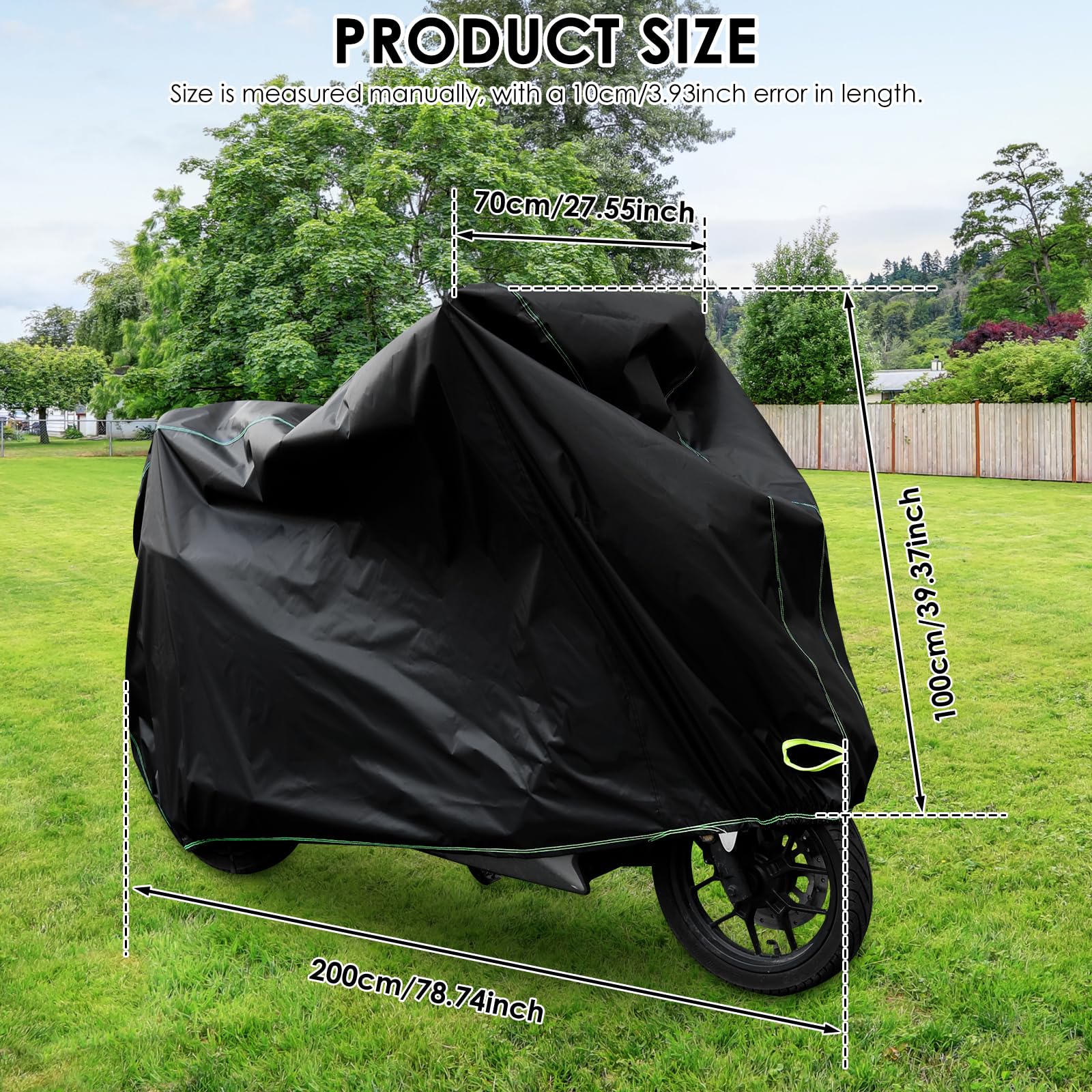 Sturdy Oxford Bike Cover with Storage Bag for Rainy Season, 78.7×27.6×43.3in Waterproof Bicycle Rain Cover, Windproof Bikes Dust Protector for 3 Wheel Bike, Dustproof Electric Trike Bicycle