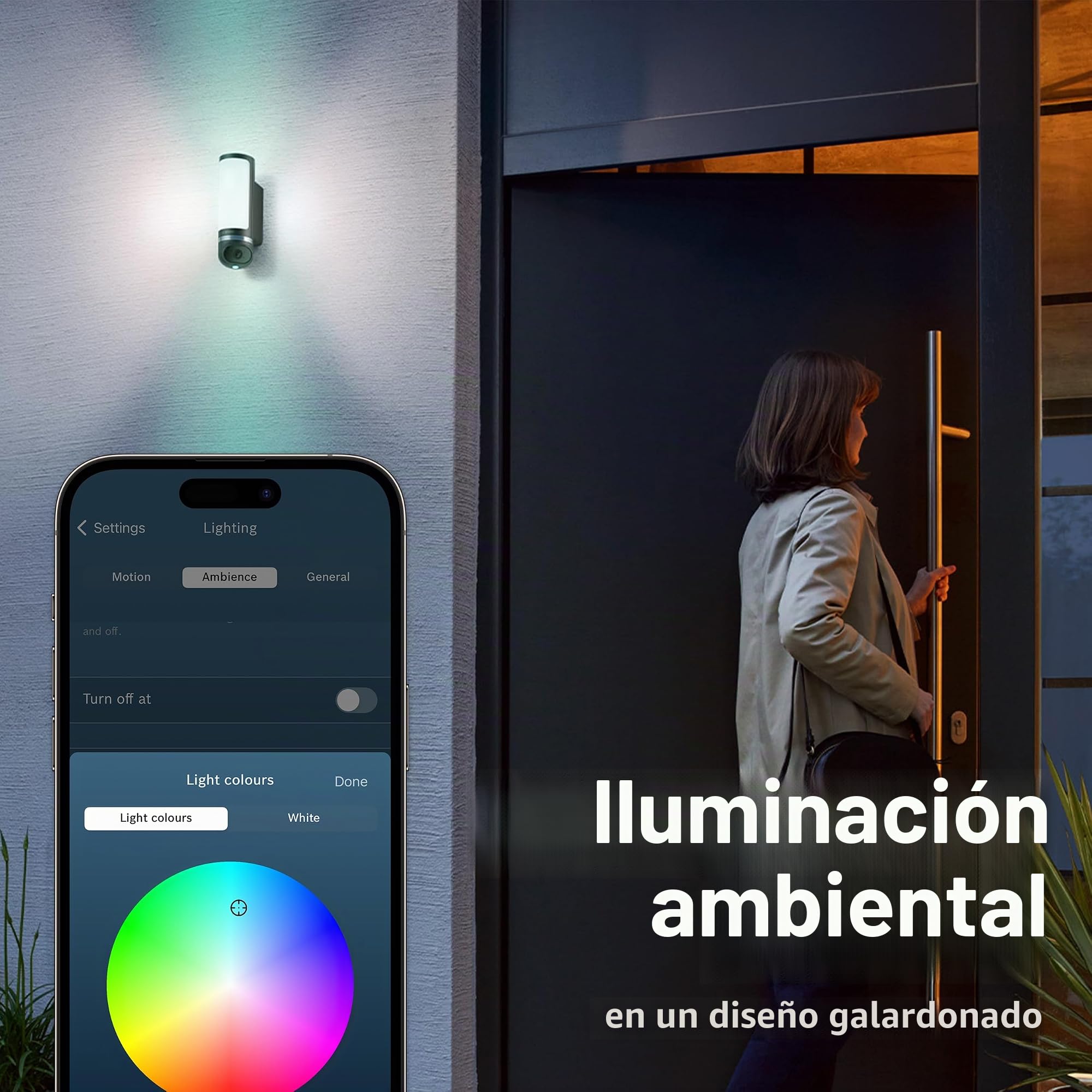 Bosch Smart Home Cámara Exterior II, cámara vigilancia Exterior, cámara IP, resolución 1080p Full-HD con Sirena integrada y lámpara de diseño, Compatible con Amazon Alexa, Plateada