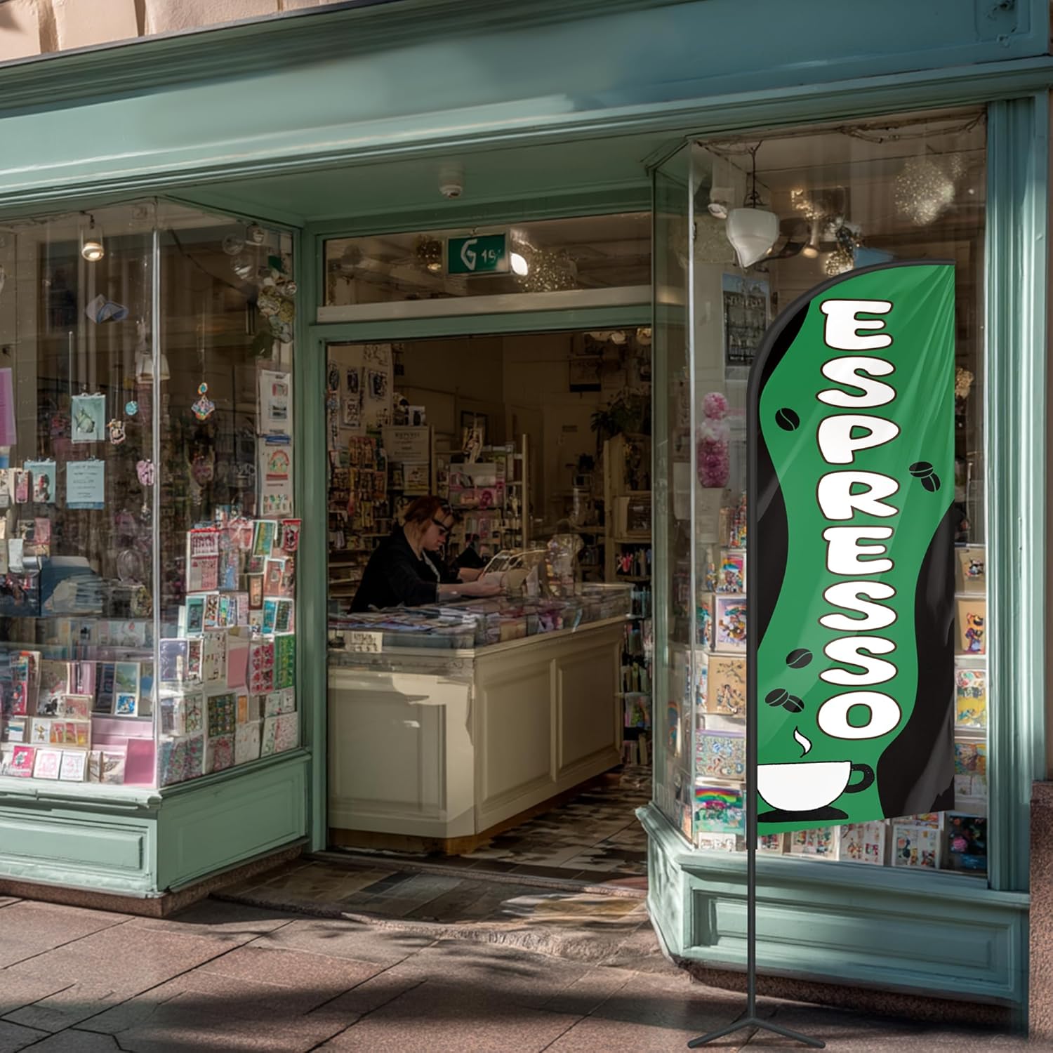 Espresso Feather Flag for Business Advertising 6 FT Swooper Flag for Storefronts Retailers Shops Food Trucks Events and Fairs (Flagpole Not Included) - Image 5