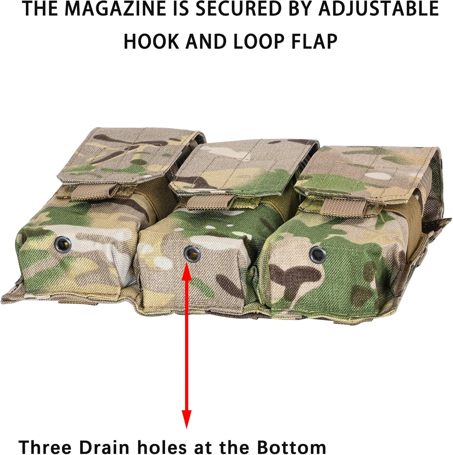 Tactical Single Double Triple Mag Pouch, Rifle Molle Mag Pouch,Flap Cover Magazine Pouch Holder,5.56 Ammo Holder Pouch,Holds 2 4 6 Single Stack Mags