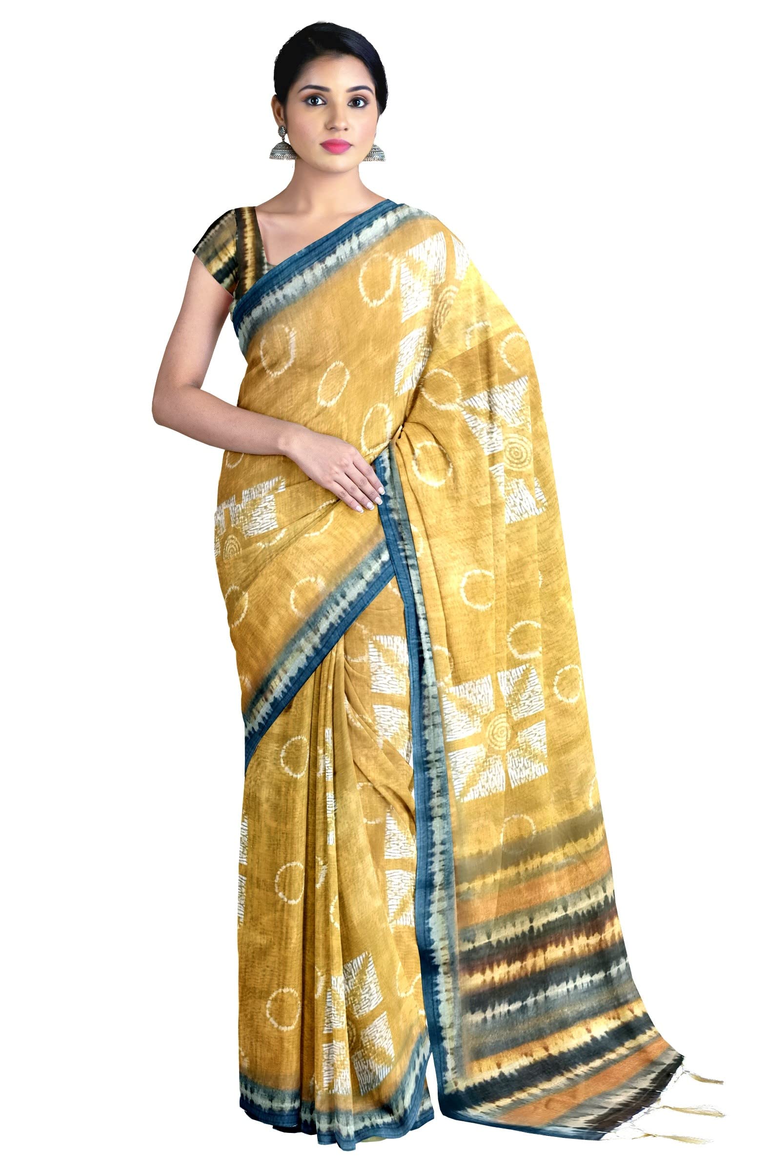 Gaurangi Creation Women's Digital Printed Linen Saree