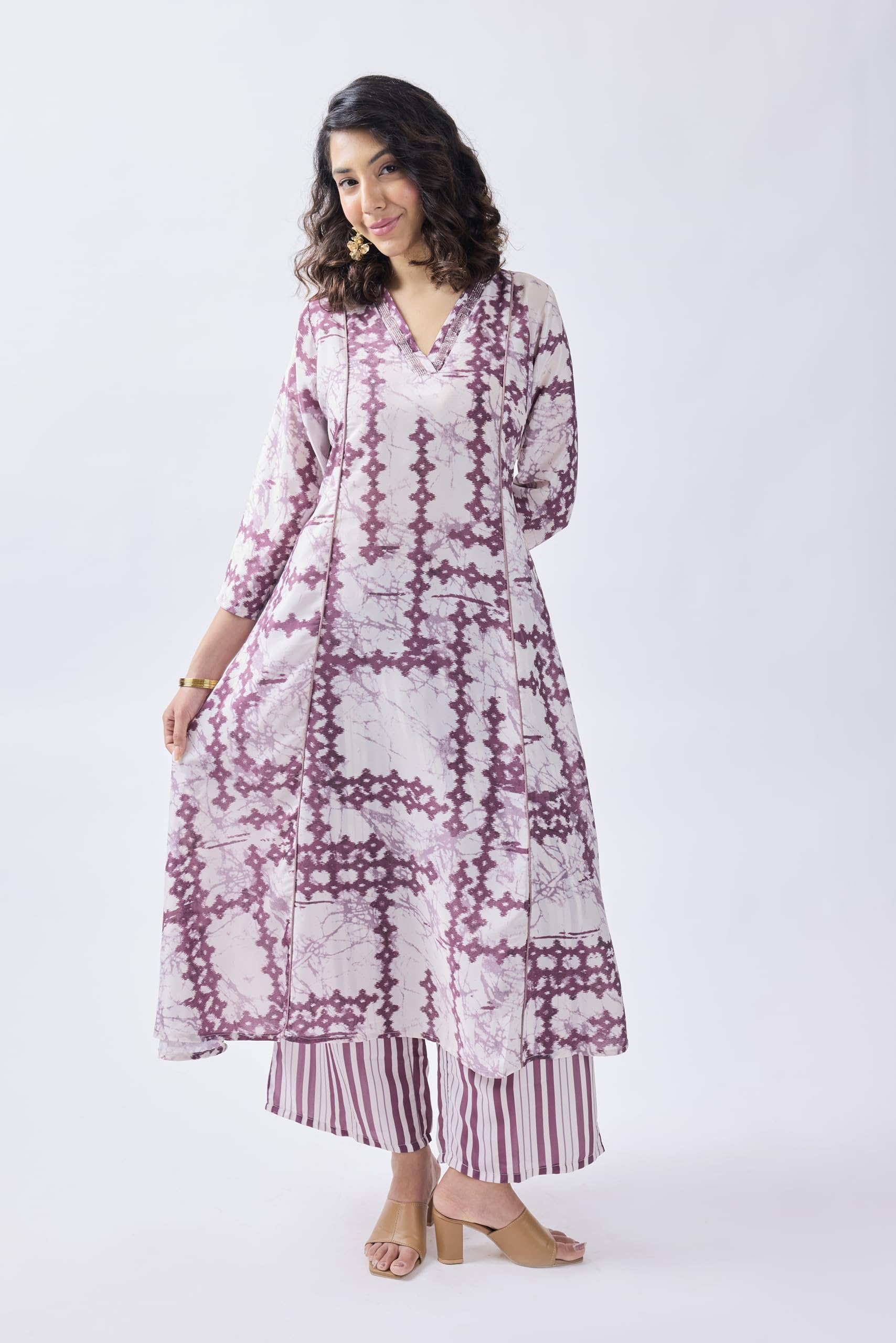 Toochki Dress For Women | Two Piece | Off White Printed Dress | Rayon (Tkcbl-Ry-321-Ow-Dra Parent)